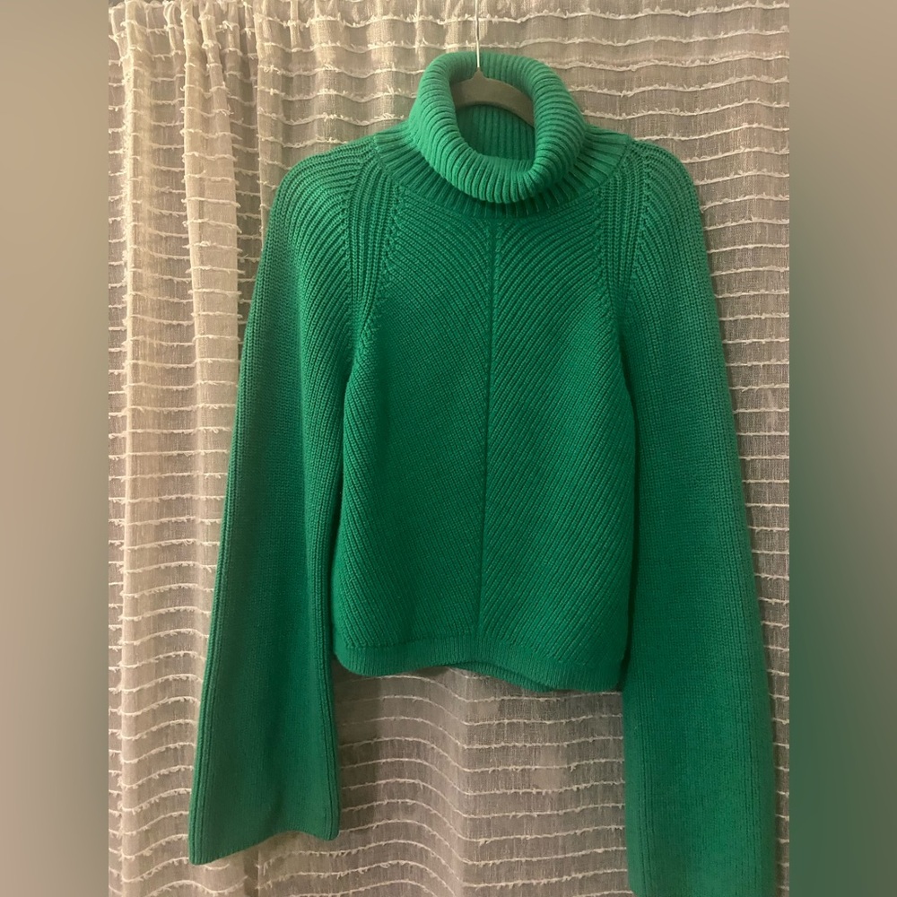 Maeve Vibrant Green Cowl Neck Sweater